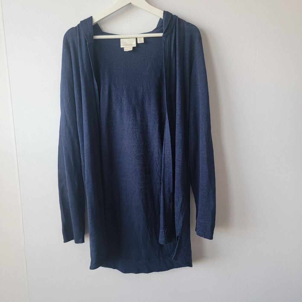 Cynthia rowley womens 100% linen cardigan size S hooded long sleeve lightweight